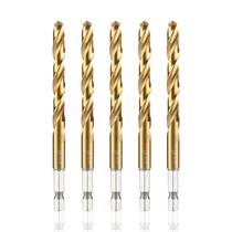 Conjunto de brocas de impacto amoolo, 5 unidades de titânio HSS Twist 5/16