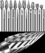 Conjunto de brocas de metal duro, 20 peças de 1/8 de haste para ferramenta rotativa Dremel