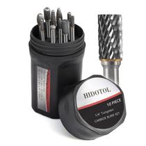 Conjunto de brocas de metal duro HIDOTOL, 10 unidades, haste dupla de tungstênio de 1/4”