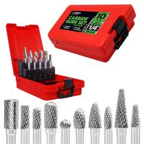 Conjunto de brocas de metal duro Staten Tools, 10 unidades de corte duplo, 1/4 de haste Conjunto de brocas de metal duro Staten Tools, 10 unidades de corte duplo, 1/4 de haste