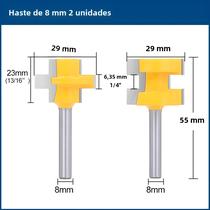 Conjunto De Brocas De Roteador Com Ranhura De Língua De Haste De 8 Mm 2 Peças De Fresa Para