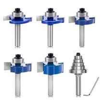 Conjunto de brocas de roteador Rabbeting SICWOOD, 5 unidades, haste de 1/4 de polegada com 5 rolamentos Conjunto de brocas de roteador Rabbeting SICWOOD, 5 unidades, haste de 1/4 de polegada com 5 rolamentos