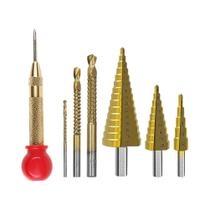 Conjunto De Brocas De Titânio, 7 Peças, 4-12, 4-20, 4-32mm, Carpintaria, Núcleo De Metal, Abridor De