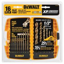 Conjunto de Brocas DEWALT DW1956 - 16 Peças com Ponta Piloto