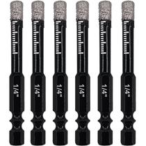 Conjunto de brocas Diamond Drill Hymnorq, 6 unidades, 1/4 de polegada, com estojo de armazenamento