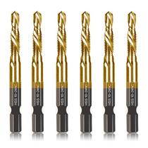 Conjunto de brocas DKIBBITH 6 peças 10-24NC revestido de titânio HSS Conjunto de brocas DKIBBITH 6 peças 10-24NC revestido de titânio HSS