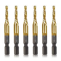 Conjunto de brocas DKIBBITH 6 peças 8-32NC revestido de titânio HSS Conjunto de brocas DKIBBITH 6 peças 8-32NC revestido de titânio HSS