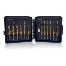 Conjunto de brocas e torneiras DKIBBITH 6 peças SAE (6-32NC ~ 1/4-20NC) e 6 peças métricas (M3 ~ M10) Conjunto de brocas e torneiras DKIBBITH 6 peças SAE (6-32NC ~ 1/4-20NC) e 6 peças métricas (M3 ~ M10)