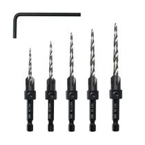Conjunto de brocas escareadas AIMLENTOOL, 5 unidades com haste hexagonal 1/4