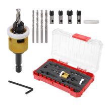 Conjunto de brocas escareadas com ponta de metal duro, 5 unidades com batente de profundidade Conjunto de brocas escareadas com ponta de metal duro, 5 unidades com batente de profundidade