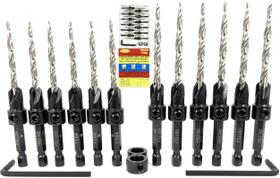 Conjunto de brocas escareadas FTG USA 12 Pc 8 (2,38 mm) 10 (4,76 mm)