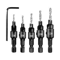 Conjunto De Brocas Escareadoras Cônicas Para Madeira, Escareador De Chanfro, Cortador De Furos Para