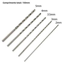 Conjunto De Brocas Extra Longas De Aço Rápido HSS 5 Peças 150mm 2mm 3mm 3.5mm 4mm 5mm Para Madeira