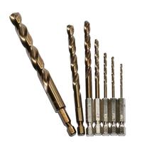Conjunto de brocas Hex Shank Twist 7 unidades de aço carbono cobalto Conjunto de brocas Hex Shank Twist 7 unidades de aço carbono cobalto