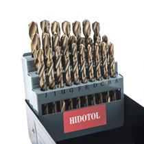 Conjunto de brocas HIDOTOL M35 HSS Twist Jobber 26 unidades, letra A-Z