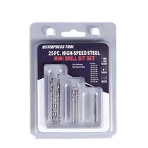 Conjunto de brocas HSS Mini, 25 unidades de brocas de aço de alta velocidade Conjunto de brocas HSS Mini, 25 unidades de brocas de aço de alta velocidade