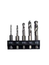 Conjunto de brocas Milescraft 2320, 5 peças HSS Stubby, 1/4" Hex
