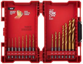Conjunto de brocas Milwaukee 48-89-4630 Kit TiN Shockwave 15 unidades