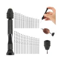 Conjunto De Brocas Mini Furadeira Manual Em Aço Liga Para Artesanato, Escultura, DIY, Marcenaria E