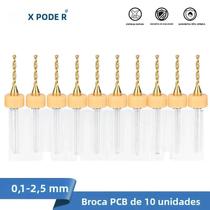 Conjunto De Brocas Mini PCB 0.3-2.0mm 10pcs Brocas De Carboneto CNC Com Haste De 1/8'' Para