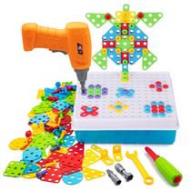 Conjunto de brocas Mosaic SUPSTEM Creative Toys para crianças de 4 a 8 anos com ferramentas