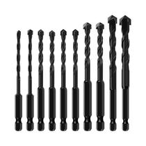 Conjunto De Brocas Para Alvenaria Em Aço Rápido 10 Peças 4-12mm Com Haste Hexagonal Para Perfuração
