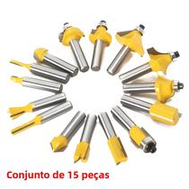 Conjunto De Brocas Para Carpintaria Para Iniciantes, 15 Peças, Roteador Reto, Ferramentas De