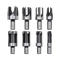Conjunto De Brocas Para Cortar Plugues De Madeira HSS, Ferramenta De Corte Cônica Reta 6mm 10mm 13mm