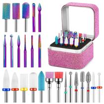 Conjunto de brocas para unhas Cellentool, 25 unidades com caixa de armazenamento