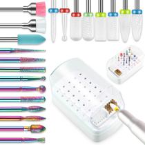 Conjunto de brocas para unhas Depvko, 21 unidades com estojo de manicure