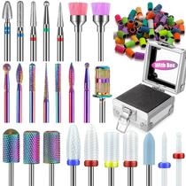 Conjunto de brocas para unhas Depvko, 25 unidades com suporte e 50 unidades de faixas de lixar