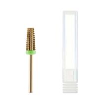 Conjunto De Brocas Para Unhas Em Aço Tungstênio Com Revestimento Dourado E Strass, 235mm,