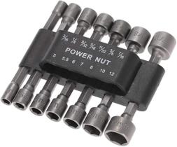 Conjunto de brocas Power Nut Driver, 14 peças de aço inoxidável