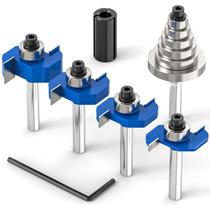 Conjunto de brocas Rabbet Router MEIGGTOOL 1/4 de haste com 6 rolamentos, 4 unidades