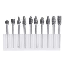 Conjunto de brocas rotativas de carboneto AYNEFY, 10 peças de metal de tungstênio, haste de 3 mm