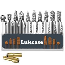 Conjunto de brocas rotativas Lukcase, 20 peças, corte duplo, haste de 3-6 mm, 1/8 de polegada