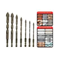 Conjunto De Brocas Serrilhadas De Carboneto 7 Peças Para Perfuração a Seco Em Porcelana, Cerâmica,