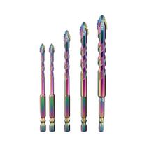 Conjunto De Brocas Serrilhadas De Quatro Lados De 3-12mm Para Perfuração De Vidro, Azulejos,