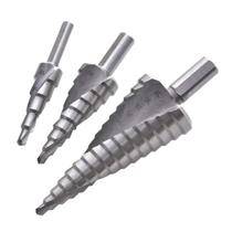 Conjunto de brocas Step Drill, 3 peças HSS Spiral 4-32 mm com haste hexagonal Conjunto de brocas Step Drill, 3 peças HSS Spiral 4-32 mm com haste hexagonal