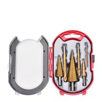 Conjunto de brocas Step Drill, 6 unidades com 3 brocas de dente de serra, haste hexagonal Conjunto de brocas Step Drill, 6 unidades com 3 brocas de dente de serra, haste hexagonal