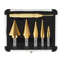 Conjunto de brocas Step Drill AIMLENTOOL 6 unidades HSS 50 tamanhos com estojo