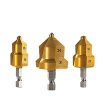 Conjunto de brocas Step Drill Bits de 3 peças de furo de encanamento PPR revestido a ouro Conjunto de brocas Step Drill Bits de 3 peças de furo de encanamento PPR revestido a ouro