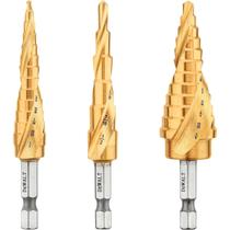 Conjunto de Brocas Step Drill DEWALT DWA1790IR (3 Peças) com Revestimento de Titânio Conjunto de Brocas Step Drill DEWALT DWA1790IR (3 Peças) com Revestimento de Titânio