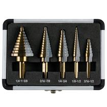 Conjunto de brocas Step Drill IRONANT 5PCS HSS Titanium 50 tamanhos