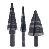 Conjunto de brocas Step Drill Set Jerax tools 1/2, 7/8 e 1-3/8 M2 HSS Conjunto de brocas Step Drill Set Jerax tools 1/2, 7/8 e 1-3/8 M2 HSS