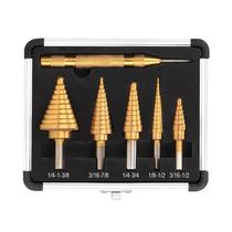 Conjunto de brocas Step Drill Yougfin 5+1 peças HSS Titanium 50 tamanhos Conjunto de brocas Step Drill Yougfin 5+1 peças HSS Titanium 50 tamanhos