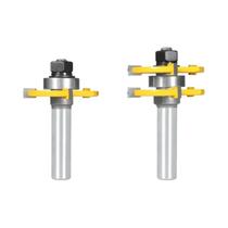 Conjunto De Brocas T-Slot De 3 Lâminas E 3 Dentes Para Painéis De Madeira E Carpintaria 2PCS Conjunto De Brocas T-Slot De 3 Lâminas E 3 Dentes Para Painéis De Madeira E Carpintaria 2PCS