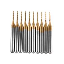 Conjunto de brocas TOPINCN End Mill, gravura de PCB, 10 unidades, 1 mm