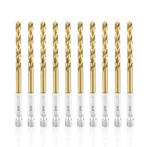 Conjunto de brocas Twist Amoolo 3/16 Titanium HSS Hex Shank 10 unidades