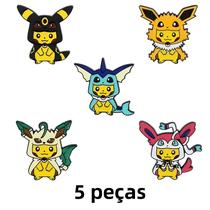 Conjunto De Broche Pikachu Amarelo 5 Peças De Alfinetes Esmaltados Fofos Emblemas De Metal Para